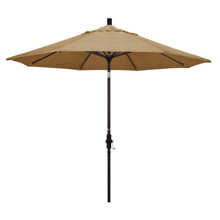 California Umbrella California Umbrella GSCU908117-8318 9 ft. Aluminum Market Umbrella Collar Tilt - Bronze-Sunbrella-Sesame Linen GSCU908117-8318